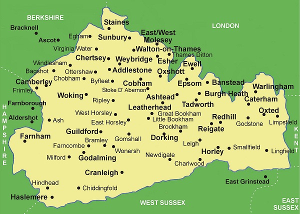 Surrey Border Map